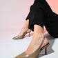 Flem - Taupe Pointed Toe Backless Stiletto Pump (Women)
