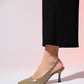 Flem - Taupe Pointed Toe Backless Stiletto Pump (Women)