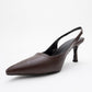 Flem - Mocha Pointed Toe Backless Stiletto Pump (Women)