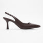 Flem - Mocha Pointed Toe Backless Stiletto Pump (Women)