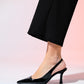 Flem - Black Patent Pointed Toe Backless Stiletto Pump (Women)