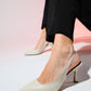 Flem - Ecru Pointed Toe Backless Stiletto Pump (Women)