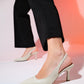 Flem - Ecru Pointed Toe Backless Stiletto Pump (Women)