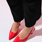 Flem - Red Patent Pointed Toe Backless Stiletto Pump (Women)