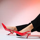 Flem - Red Patent Pointed Toe Backless Stiletto Pump (Women)