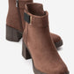 Rashe Block Heel Boot - Brown Suede