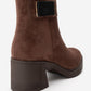 RASHE - Brown Suede Block Heel Boot (Women)