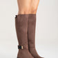 MORENİ - Brown Genuine Leather Knee-High Block Heel Boot (Women)