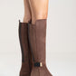 MORENİ - Brown Genuine Leather Knee-High Block Heel Boot (Women)