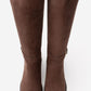 MORENİ - Brown Genuine Leather Knee-High Block Heel Boot (Women)
