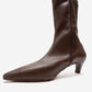ALORA - Brown Kitten Heel Boot (Women)