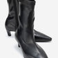 ALORA - Black Kitten Heel Boot (Women)