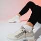 Oude - Ecru Zippered Platform Sneaker (Women)