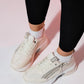 Oude - Ecru Zippered Platform Sneaker (Women)