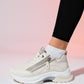 Oude - Ecru Zippered Platform Sneaker (Women)