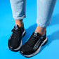 Oude - Black Zippered Platform Sneaker (Women)