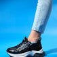 Oude - Black Zippered Platform Sneaker (Women)