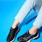 Oude - Black Zippered Platform Sneaker (Women)