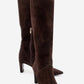 MERLA - Brown Suede Genuine Leather Block Heel Boot (Women)