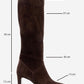 MERLA - Brown Suede Genuine Leather Block Heel Boot (Women)