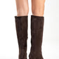 MERLA - Brown Suede Genuine Leather Block Heel Boot (Women)