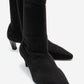 ALORA - Black Stretch Short Heel Boot (Women)