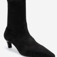 ALORA - Black Stretch Short Heel Boot (Women)