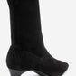 ALORA - Black Stretch Short Heel Boot (Women)