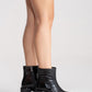 JUNAE - Black Genuine Leather Block Heel Boot (Women)