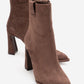 AJA - Brown Suede Block Heel Boot (Women)