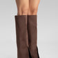 AJA - Brown Suede Block Heel Boot (Women)