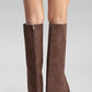 AJA - Brown Suede Block Heel Boot (Women)