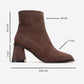 Maura Block Heel Boot Brown Suede