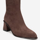 Maura - Brown Suede Block Heel Boot (Women)