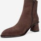 Maura Block Heel Boot Brown Suede
