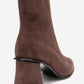 Maura - Brown Suede Block Heel Boot (Women)