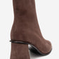 Maura Block Heel Boot Brown Suede