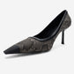RONA - Gray Patterned Pointed Toe Stiletto Pump (Women)