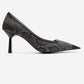 RONA - Gray Patterned Pointed Toe Stiletto Pump (Women)