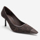 RONA - Brown Patterned Pointed Toe Stiletto Pump (Women)