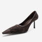 RONA - Brown Patterned Pointed Toe Stiletto Pump (Women)