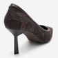 RONA - Brown Patterned Pointed Toe Stiletto Pump (Women)