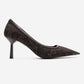 RONA - Brown Patterned Pointed Toe Stiletto Pump (Women)