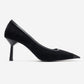 RONA - Black Patterned Pointed Stiletto Pump (Women)