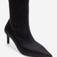 ROSSANO - Black Scuba Stiletto Heel Ankle Boot (Women)
