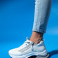 Oude - White Zip-Front Thick-Sole Sport Sneaker (Women)