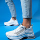 Oude - White Zip-Front Thick-Sole Sport Sneaker (Women)