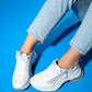 Oude - White Zip-Front Thick-Sole Sport Sneaker (Women)