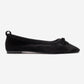 Sosa - Black Suede Genuine Leather Bow Ballet Flat (Women)