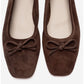 Sosa - Brown Suede Genuine Leather Bow Ballet Flat (Women)